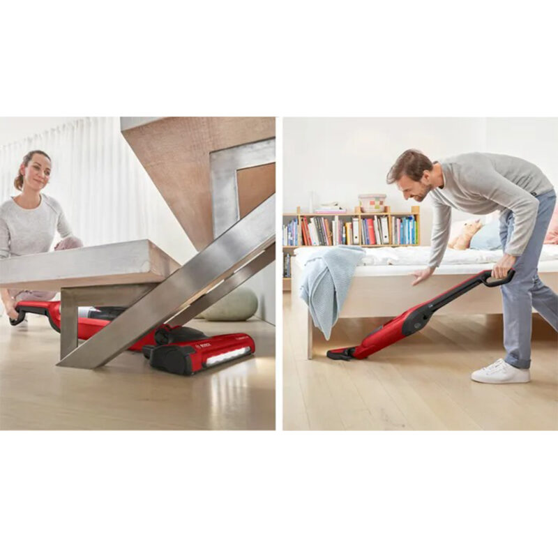 เครื่องดูดฝุ่น Bosch รุ่น BBH3ZOO28 สีแดง - ดูดฝุ่นใต้โซฟา ใต้โต๊ะได้สะดวก